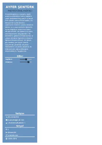 Pastacı Cv Örnekleri cv indir